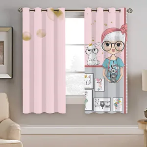 پرده نیروانا طرح دختر عکاس کودک مدل هازان کد 8625 سایز 140×200 سانتی متر