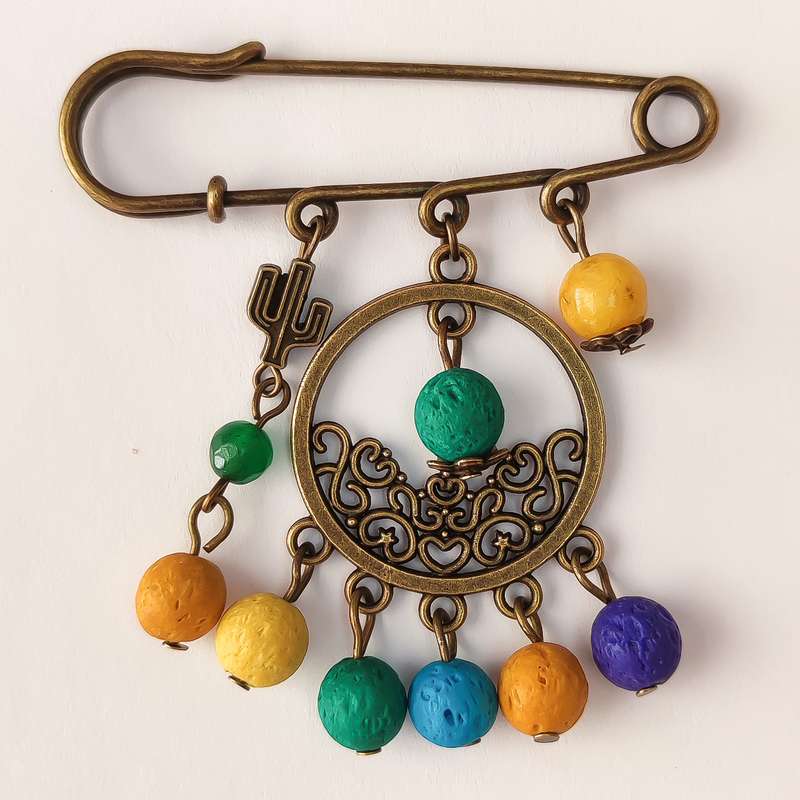 سنجاق سینه زنانه مدل کاکتوس