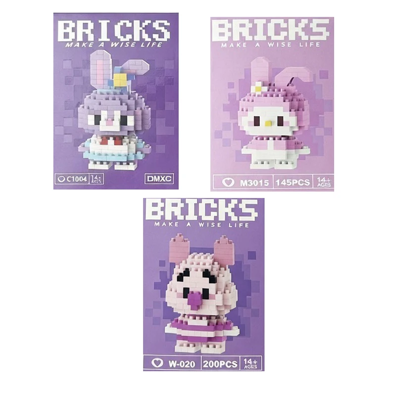 ساختنی 500 تکه بریکس مدل خرگوش کوچولو مجموعه 3 عددی