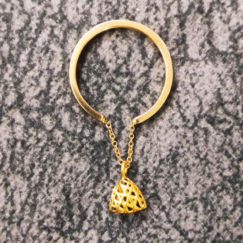  انگشتر طلا 18 عیار زنانه قیراط طرح مثلث کد GH1596