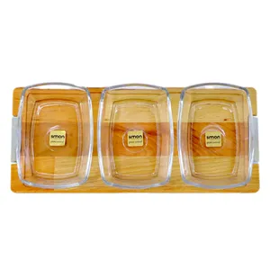 اردو خوری لیمون مدل پایه چوبی کد 2252 مجموعه 3 عددی