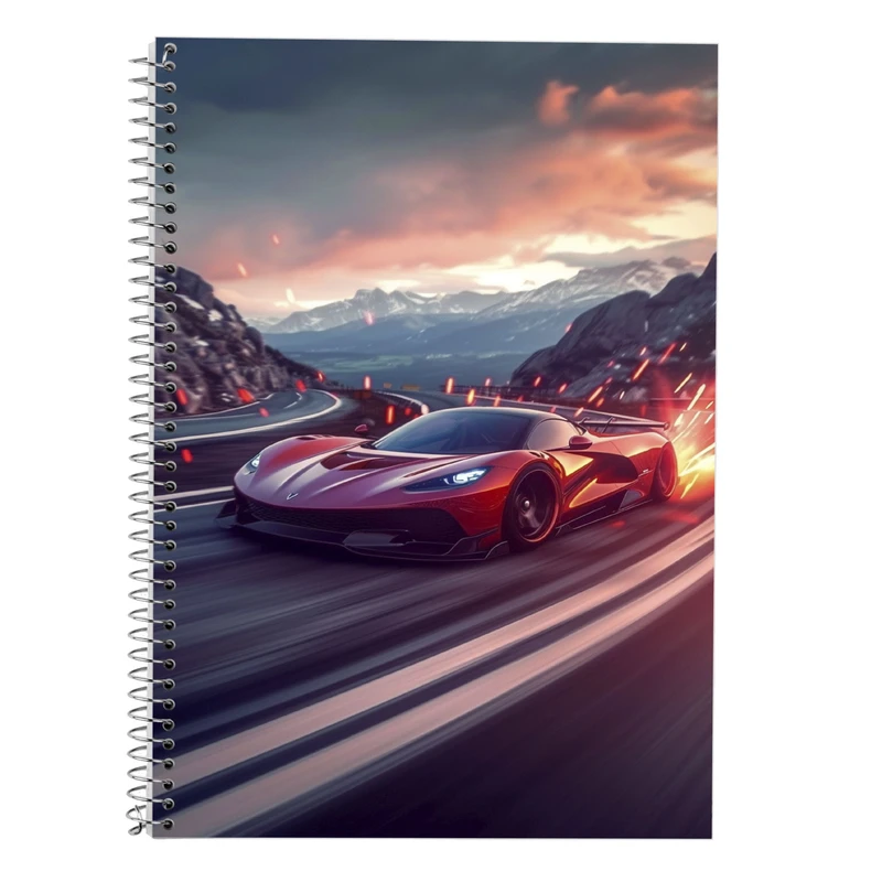 دفتر زبان 50 برگ مدوپد مدل دو خط طرح need for speed کد DF13656