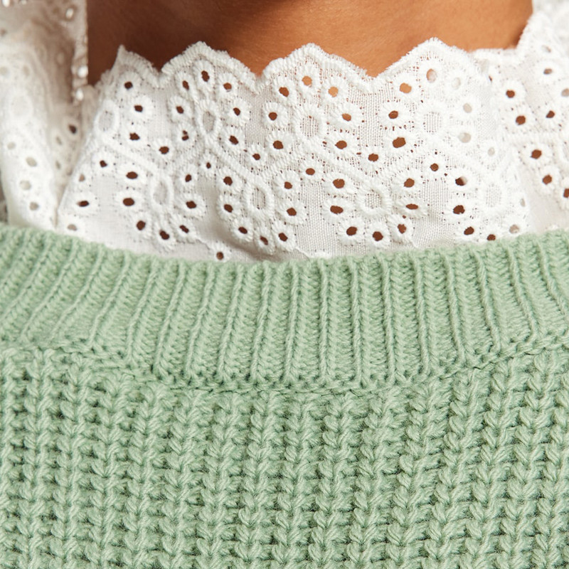 پلیور یقه ایستاده زنانه مدل 670700943 طرح ترندیول