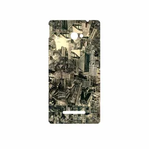 MAHOOT Collage of Skyscraper Cover Sticker for HTC 8X