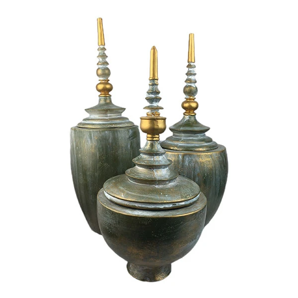 بانکه مدل پایه دار پتینه زمرد کد 09 مجموعه سه عددی