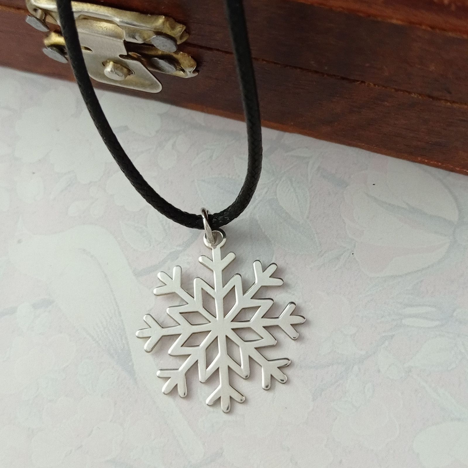 گردنبند نقره زنانه ترمه 1 طرح برف کد mas 00172 -  - 2