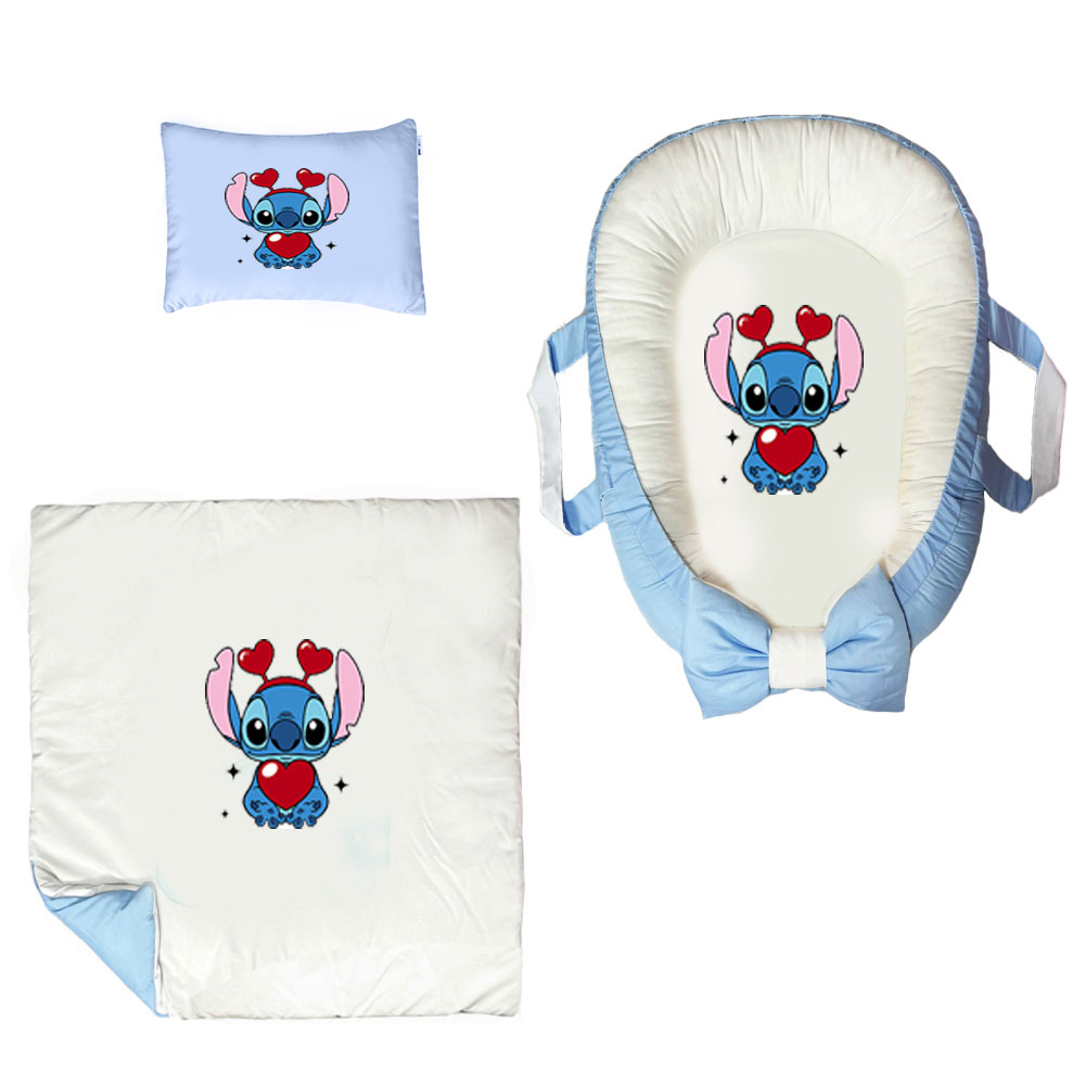 سرویس خواب سه تکه نوزاد ناریکو مدل گارد محافظ دار طرح لیلو و استیج کد 0646