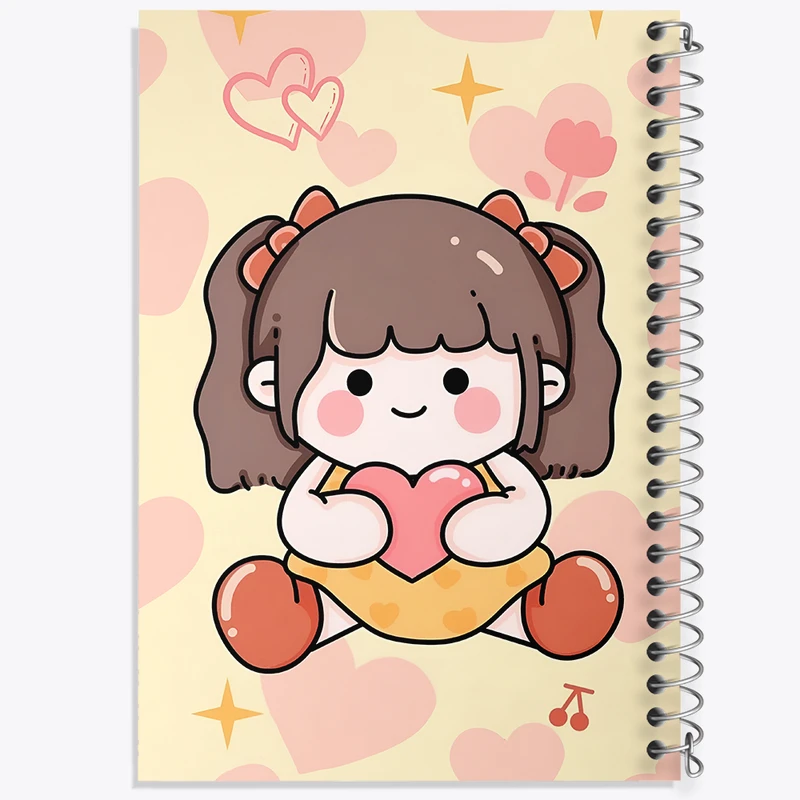 دفتر مشق 100 برگ خندالو طرح دخترانه کیوت کد N3917