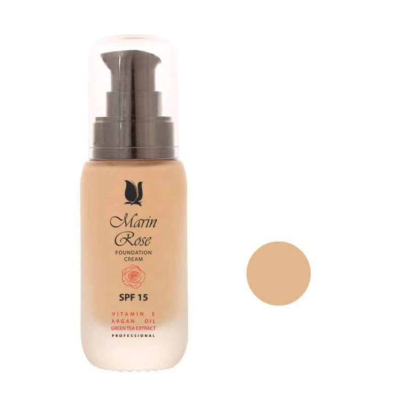 کرم پودر مایع مارین رز SPF15 مدل E شماره 111 مناسب برای انواع پوست حجم 40 میلی‌لیتر