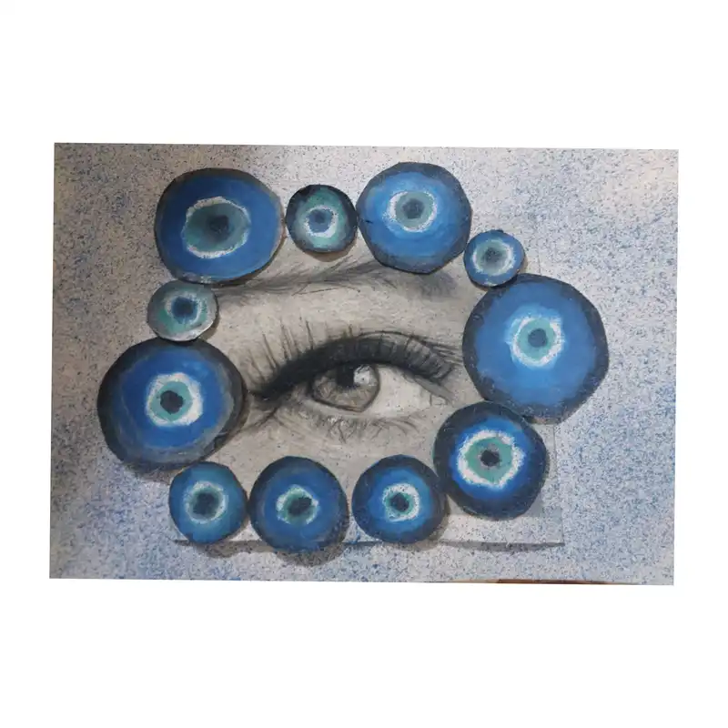 نقاشی سیاه قلم طرح چشمان