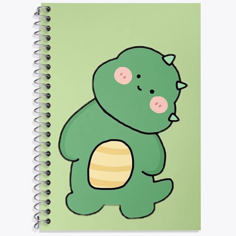 دفتر زبان 50 برگ خندالو مدل دو خط طرح دایناسور کیوت کد N1895