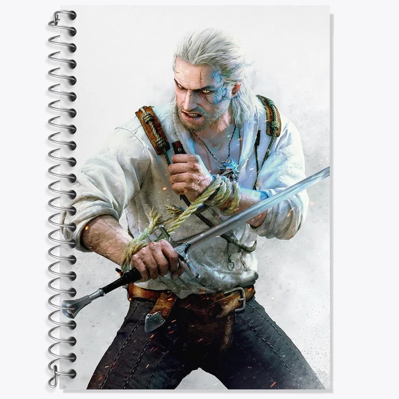 دفتر زبان 50 برگ خندالو مدل دو خط طرح ویچر The witcher کد 30938