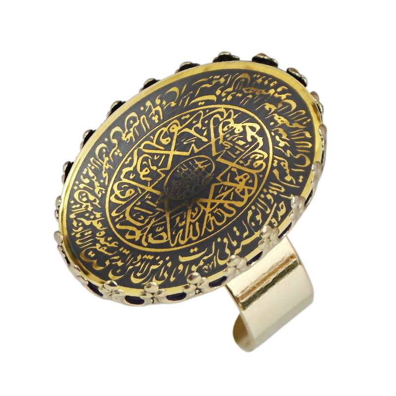 انگشتر زنانه مدل حدید آیة الکرسی و سوره توحید کد 0287