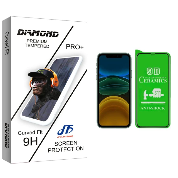 محافظ صفحه نمایش سرامیکی جی اف مدل Diamond glass مناسب برای گوشی موبایل اپل IPHONE XR/11