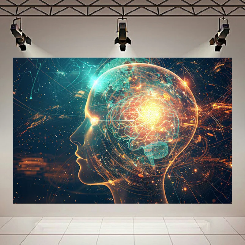 کاغذ دیواری طرح مغز دیجیتال مدل سیستم عصبی کد AR304113