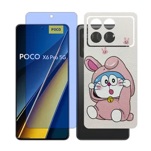 Glass Together model blue cut Screen Protector Suitable for Xiaomi Poco X6 Pro Mobile Phone with Back cover sticker