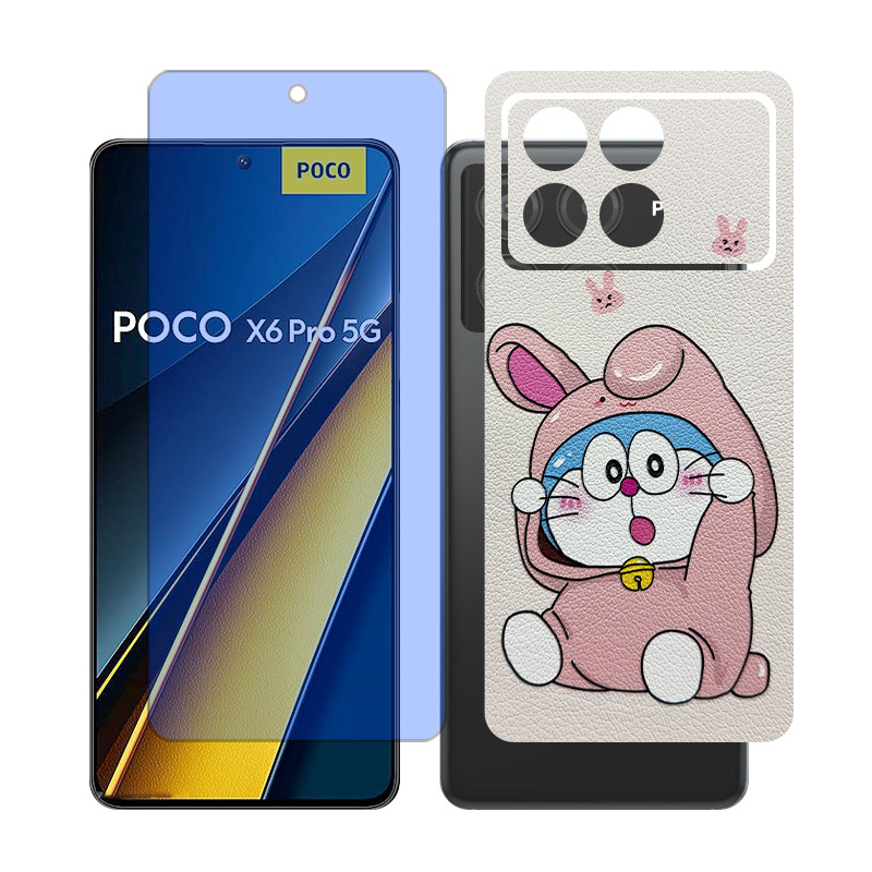 محافظ صفحه نمایش بلو کات گلس مدل Together مناسب برای گوشی موبایل شیائومی Poco X6 Pro به همراه برچسب پوششی پشت گوشی