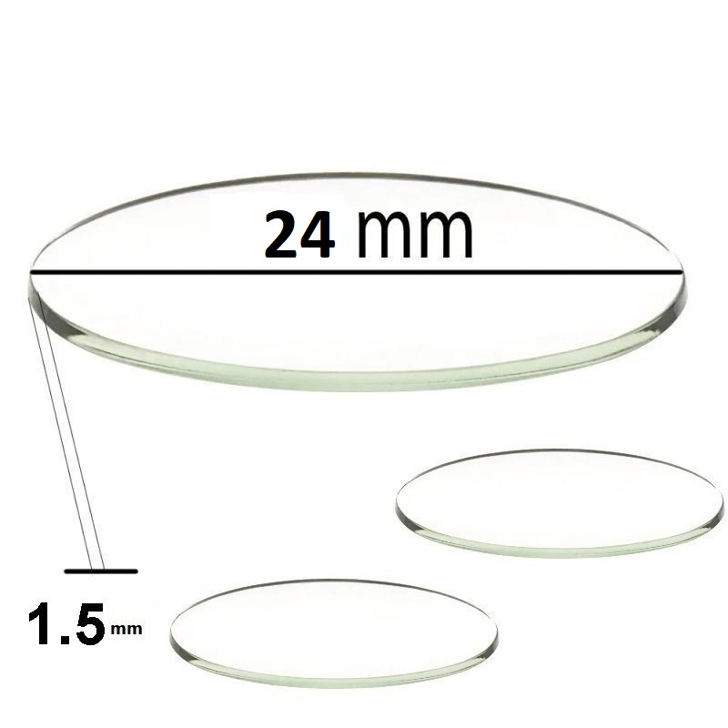 شيشه ساعت مچی مدل 23.5-24-24.5 بسته سه عددي