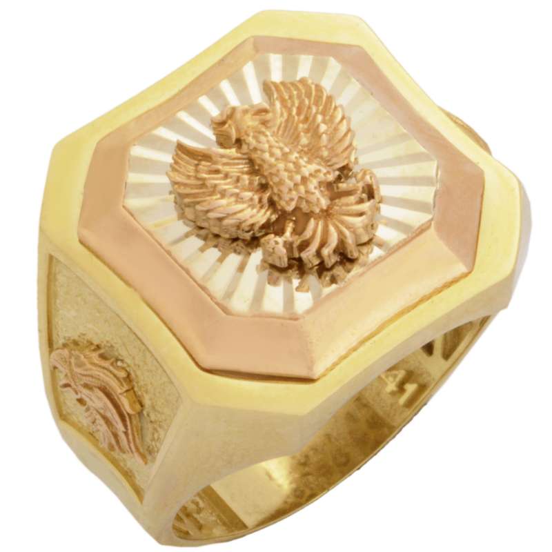 انگشتر طلا 18 عیار مردانه طلای مستجابی مدل ایگل کد 61