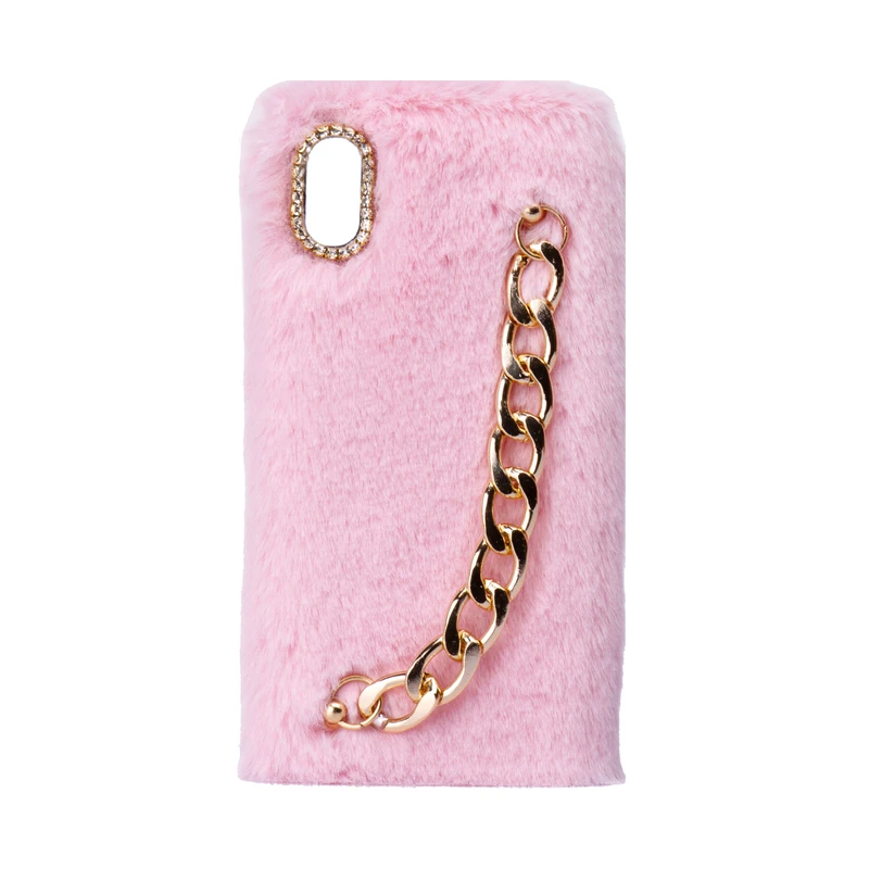  کاور طرح دخترانه دستبندی مدل خزدار پشمالو زنجیردار مناسب برای گوشی موبایل شیائومی redmi 7A