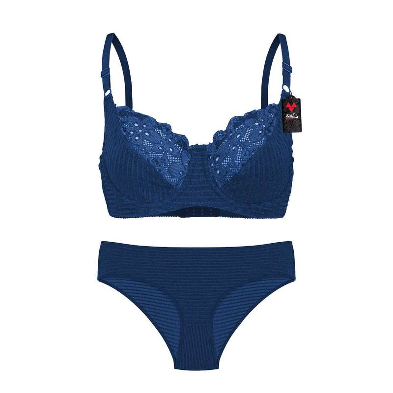 ست شورت و سوتین زنانه شباهنگ مدل  MATCH رنگ سرمه ای