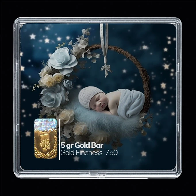 سکه گرمی طلا 18 عیار مدوپد مدل نوزاد کد SG10252 