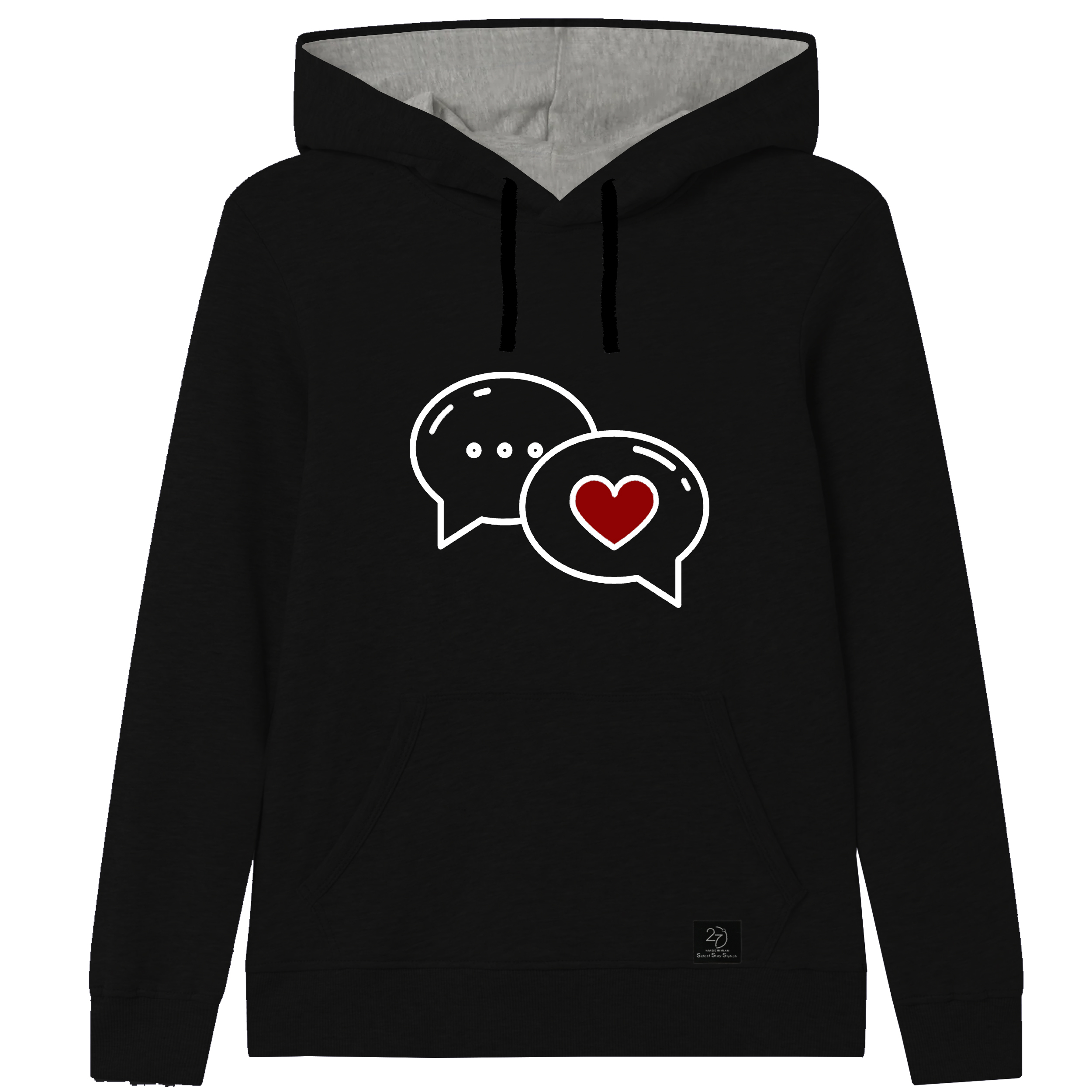 هودی دخترانه 27 مدل مکالمه کد Z10 رنگ مشکی