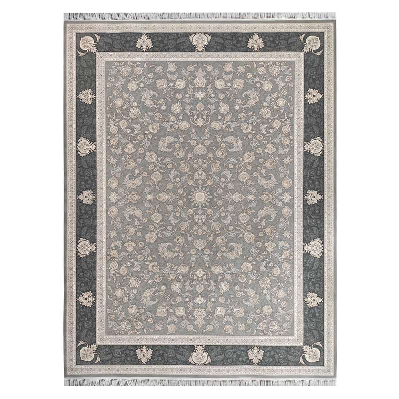 فرش ماشینی 1200 شانه فرش توس مشهد زمینه فیلی حاشیه طوسی مدل 1225