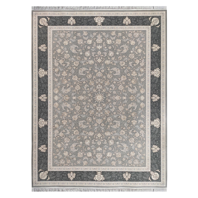 فرش ماشینی 1200 شانه فرش توس مشهد زمینه فیلی حاشیه طوسی مدل 1225