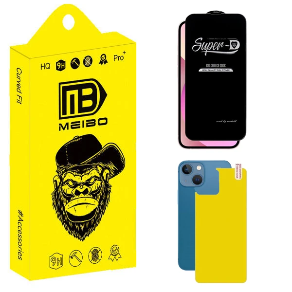 محافظ صفحه نمایش میبو مدل Transparent SuperD مناسب برای گوشی موبایل اپل iPhone 13 به همراه محافظ پشت گوشی