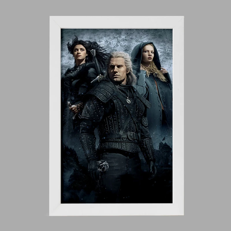 تابلو خندالو مدل سیری و گرالت و ینفر سریال ویچر Witcher کد 27412