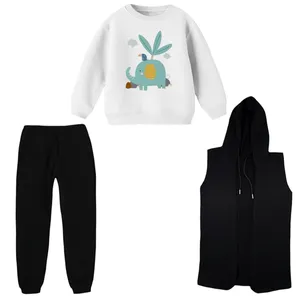 ست 3 تکه لباس راحتی بچگانه مدل حیوانات کد 1