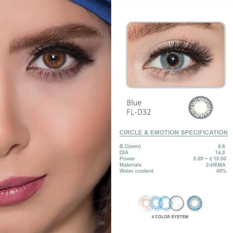 لنز چشم جئولیکا مدل FLD32 رنگ آبی