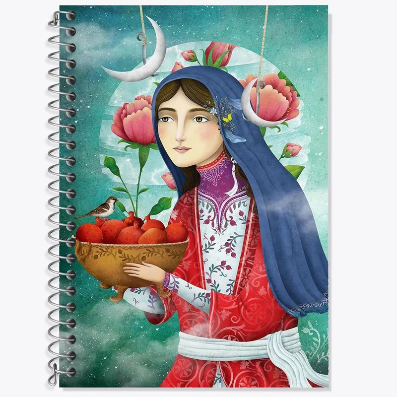 دفتر زبان 50 برگ خندالو مدل سه خط طرح شب یلدا کد 20406