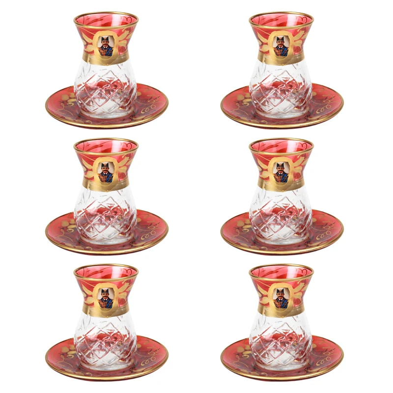 ست استكان و نعلبكی 12 پارچه مناسب برای 6 نفر مدل شاه عباسی كد 458