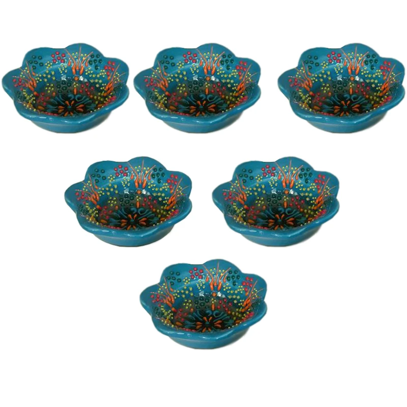 کاسه میناکاری طرح نقش برجسته مدل لب دالبری کد 5020 بسته 6 عددی