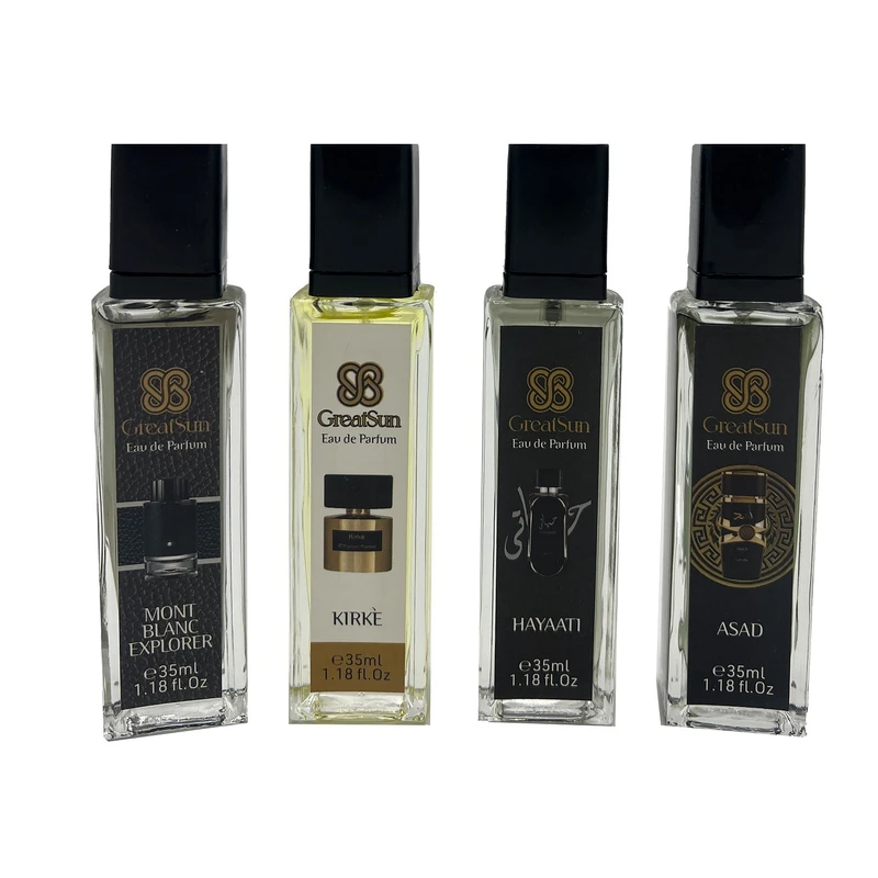 عطر جیبی مردانه گریت سان مدل GS408 با رایحه خنک حجم 35 میلی لیتر بسته 4 عددی