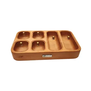 ظرف چوبی گردوچ مدل  6 خونه درب دار کد LT - 2112