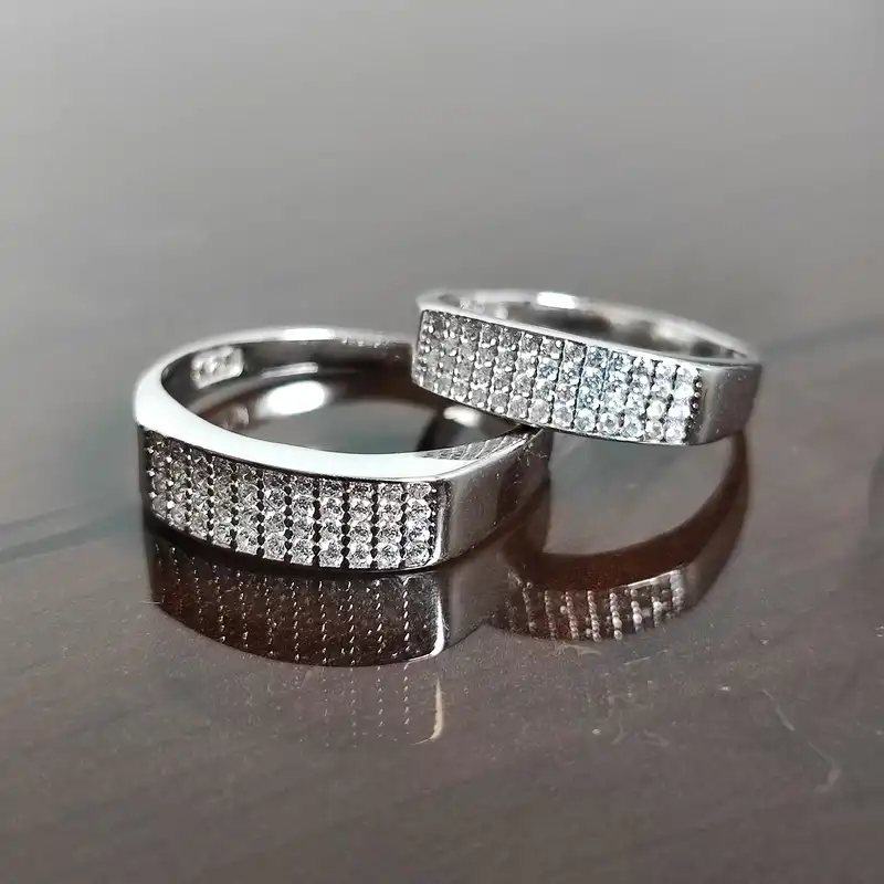 ست انگشتر نقره زنانه و مردانه مدلRS2061