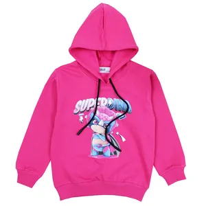 هودی دخترانه مدل سوپردینو رنگ سرخابی