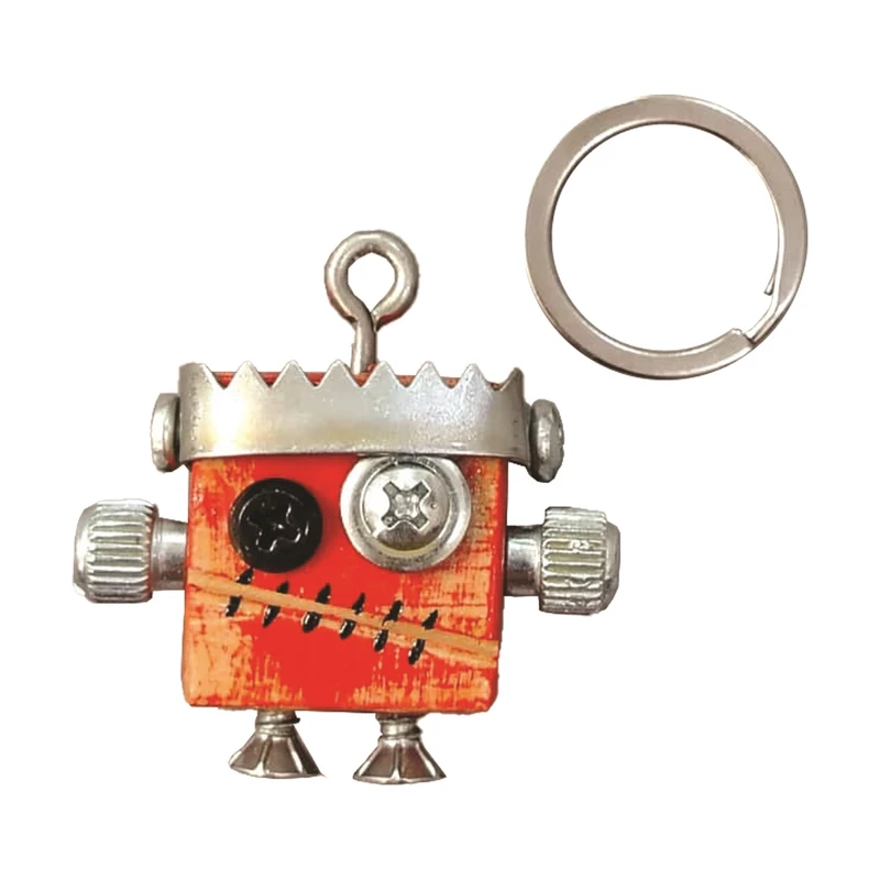 جاکلیدی چوبی هنرانه مدل رباتی کد 6 به همراه حلقه 