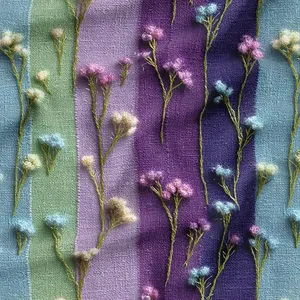 پارچه ملحفه عرض 1.5 متر پارچه باما طرح پنج بعدی گل ماهور کد 5014923 رنگ بنفش