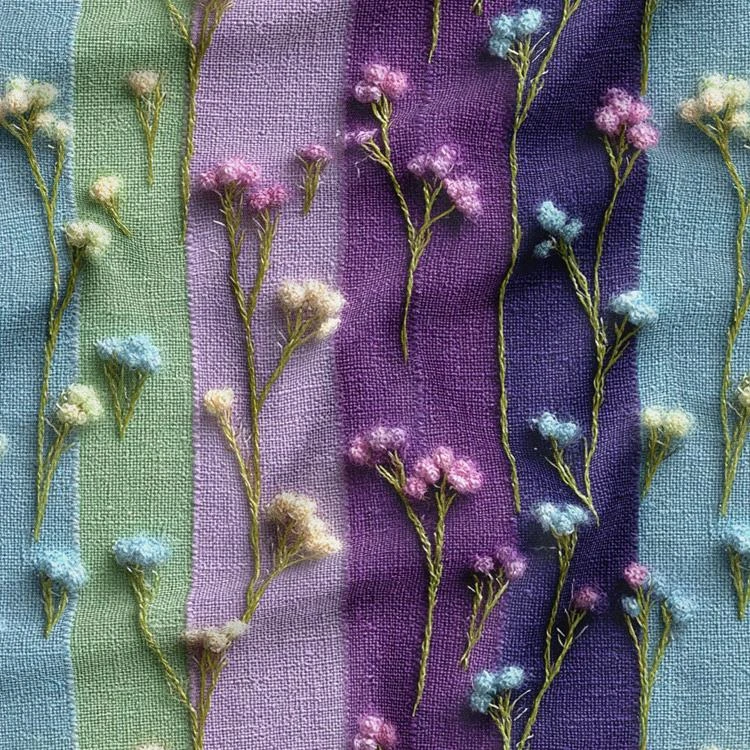 پارچه ملحفه عرض 1.5 متر پارچه باما طرح پنج بعدی گل ماهور کد 5014923 رنگ بنفش