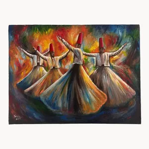تابلو نقاشی رنگ روغن به سبک امپرسیونیسم طرح رقص سما