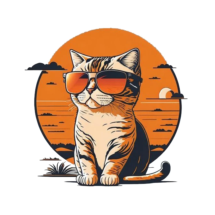 استیکر پارچه و لباس پاد آفرین مدل گربه کد 280