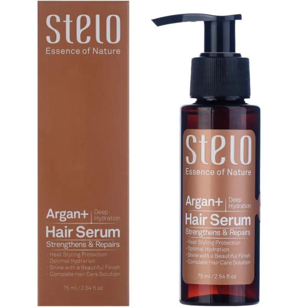 سرم مو استلو حجم 75 میلیلیتر، با عصاره آرگان و نارگیل، با خاصیت آبرسان عمقی، تقویت کننده، ترمیم کننده، نرم کننده، بازکننده گره مو، ضد وز، براق کننده، محافظ حرارتی، بدون پارابن، سازگار با انواع مو بهخصوص موهای خشک و آسیبدیده، حاوی ویتامین E، مدل +Argan سرم مو استلو حجم 75 میلیلیتر، با عصاره آرگان و نارگیل، با خاصیت آبرسان عمقی، تقویت کننده، ترمیم کننده، نرم کننده، بازکننده گره مو، ضد وز، براق کننده، محافظ حرارتی، بدون پارابن، سازگار با انواع مو بهخصوص موهای خشک و آسیبدیده، حاوی ویتامین E، مدل +Argan