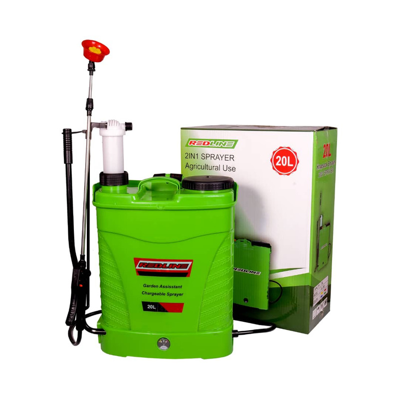 سمپاش دوکاره شارژی و دستی ردلاین مدل RL-20E ظرفیت 20 لیتر