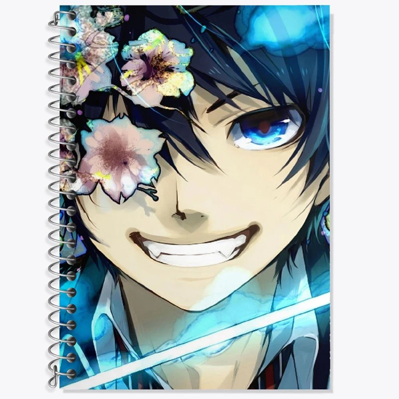 دفتر زبان 50 برگ خندالو مدل سه خط طرح رین انیمه جنگیر آبی کد 16353