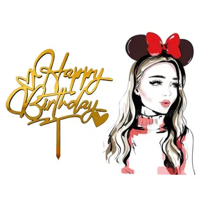  تاپر تزیین کیک مدل دختر میکی موس کد t4 مجموعه 2 عددی