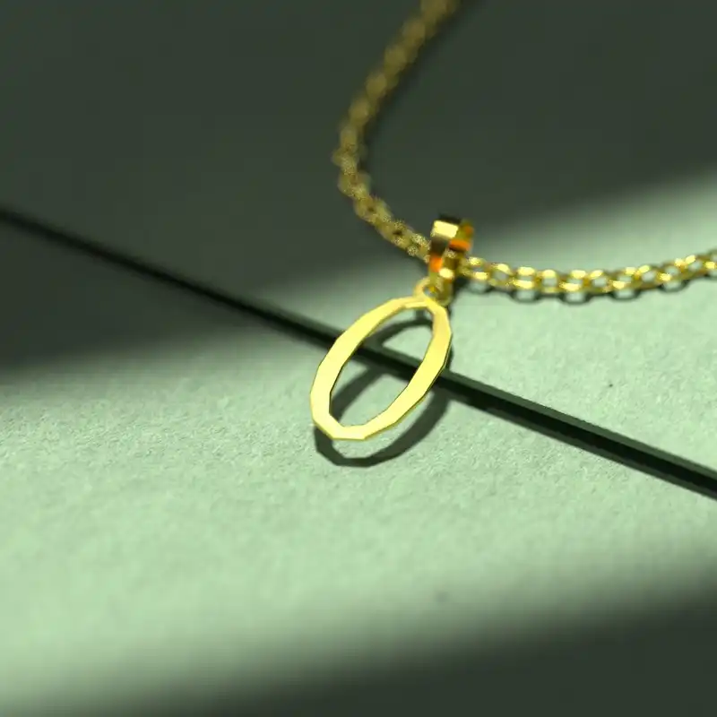 گردنبند طلا 18 عیار زنانه مدوپد مدل حرف O کد H3-1-1535